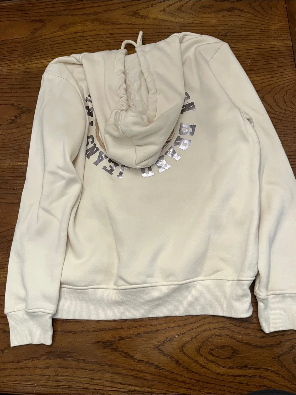True Religion Metallic Logo Zip Hoodie, size large